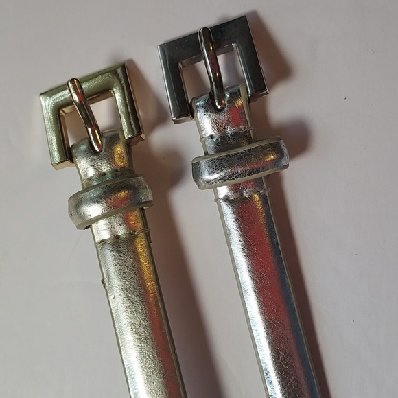 Accessories - Metallic Belts Siver And Gold Set Of 2 skinny belts size L